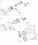 Blower HousingShrouds Flywheel Rewind Diagram and Parts List for 257412-0100-E1  Briggs and Stratton Engine